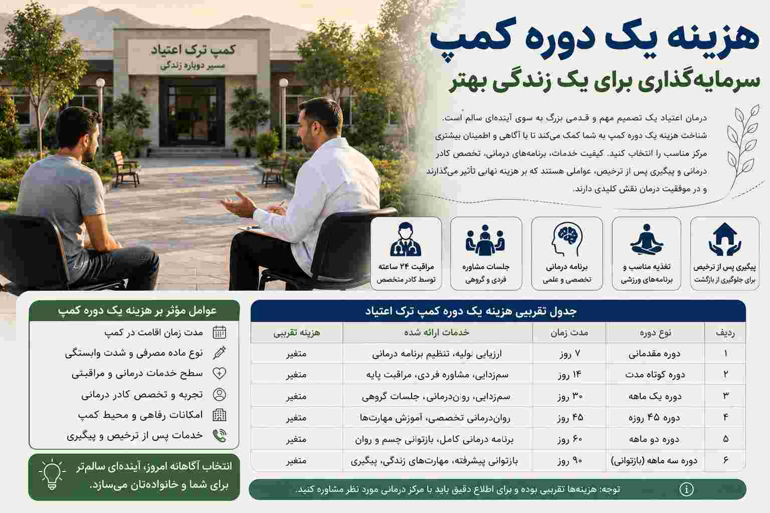 هزینه کمپ ترک اعتیاد